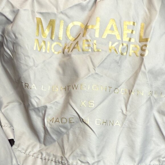 MICHAEL KORS Black Lightweight Diamond Quilted Down Jacket Gold Hardware Sz XS - Picture 5 of 9